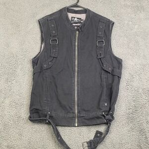 Royal Bones Daang Goodman Zip Up  Vest Mens XL Black Goth Punk Alternative